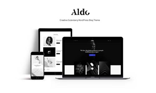 Aldo v1.0.9 Gutenberg WordPress Theme Black & White