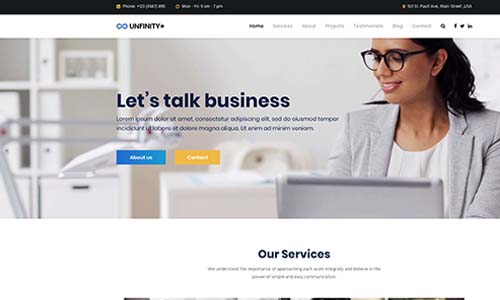 Unfinity v1.3.3 One Page WordPress